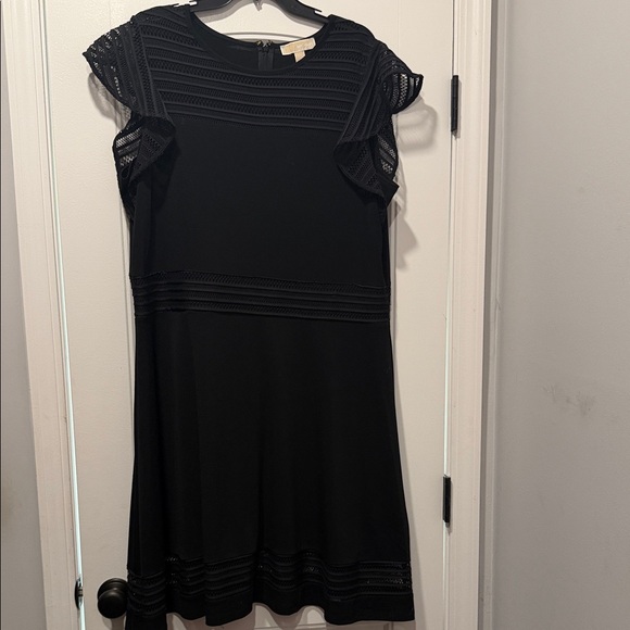 Michael Kors Dresses & Skirts - Michael Kors Black Lace-Trim Cap Sleeve Dress